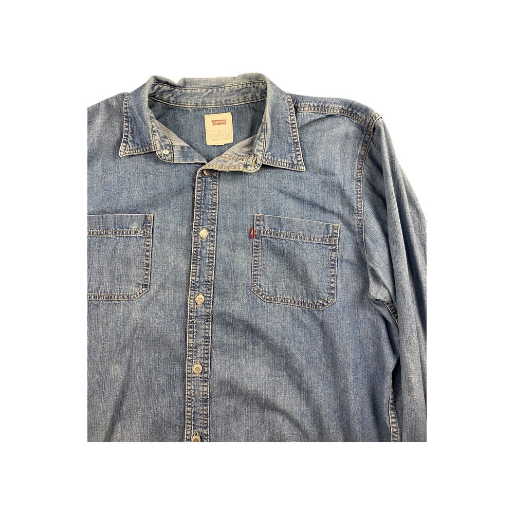 Levi Strauss & Co Denim Long Sleeve Button Up Shirt Men's XL - Picture 2 of 8
